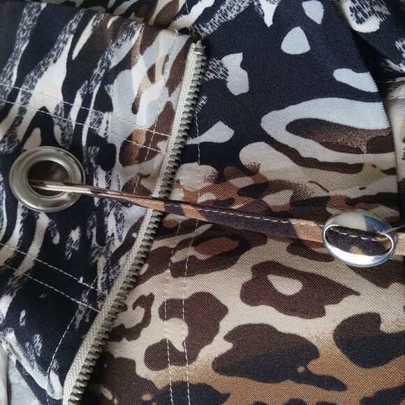 Erin London Vintage Animal Pattern Lightweight Zip Up Jacket Women's Size Medium - Picture 7 of 12